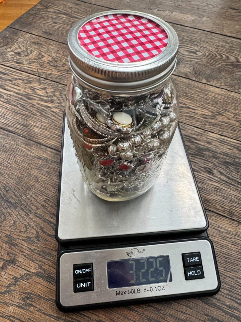 1 Quart Mason Jar Full of Mystery Jewelry 3+lbs! - Picture 10 of 10
